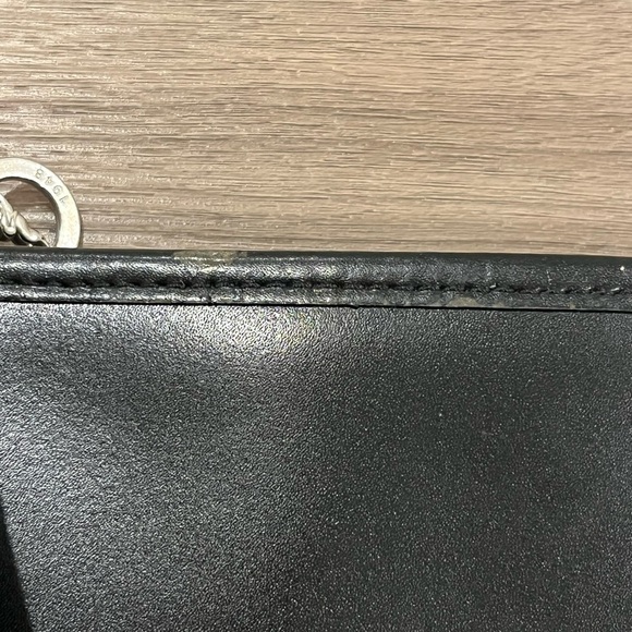 Vintage Longchamp Roseau Black Leather Shoulder Bag Silver Bamboo Toggle Purse - Picture 12 of 12